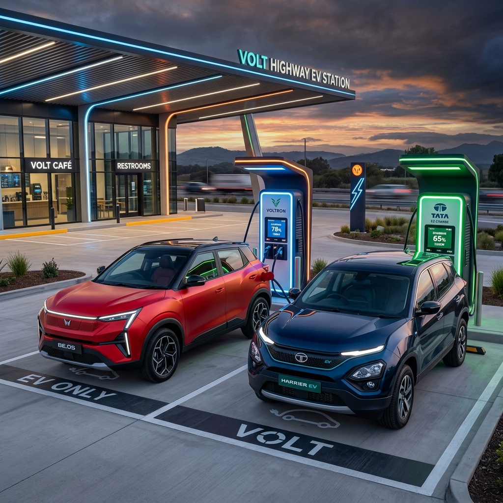 Mahindra BE6 & Tata Harrier EV Charging